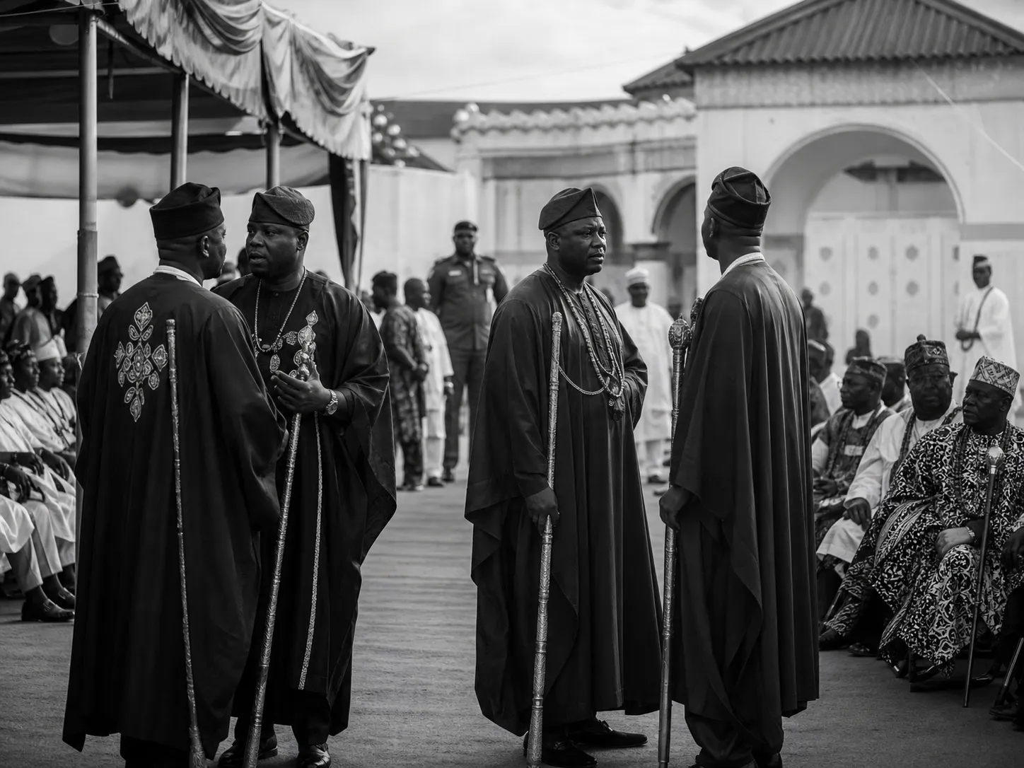 Guests seated at a ceremonial engagement
